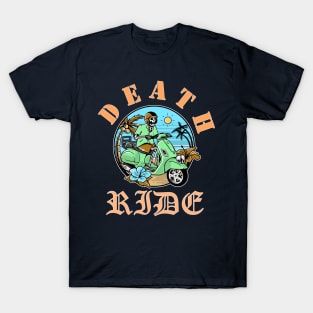 Death Riding Unicorn | Retro Bike Riding Skull T-Shirt